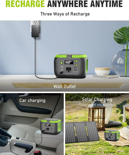 200W Portable Power Station 155Wh Solar Generator 42000mAh CA 110V, DC, USB QC3.0 for