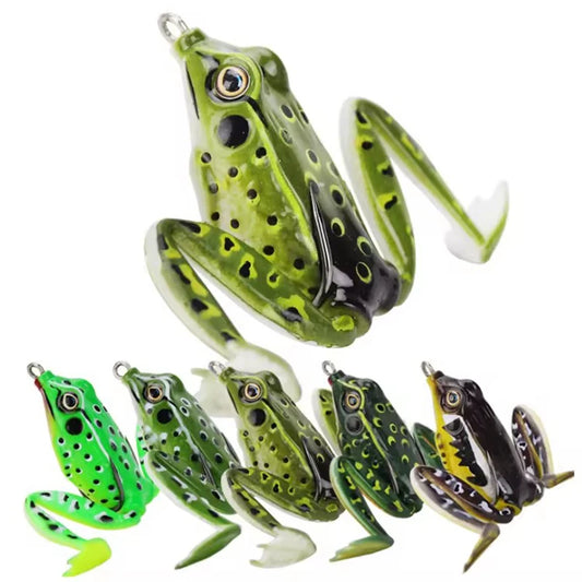 WEIHE High Quality Spinner Fishing Lure Artificial Soft Silicone Bait Gel Live Frog Bait 5cm /12g Frog Carp Fishing Accessories
