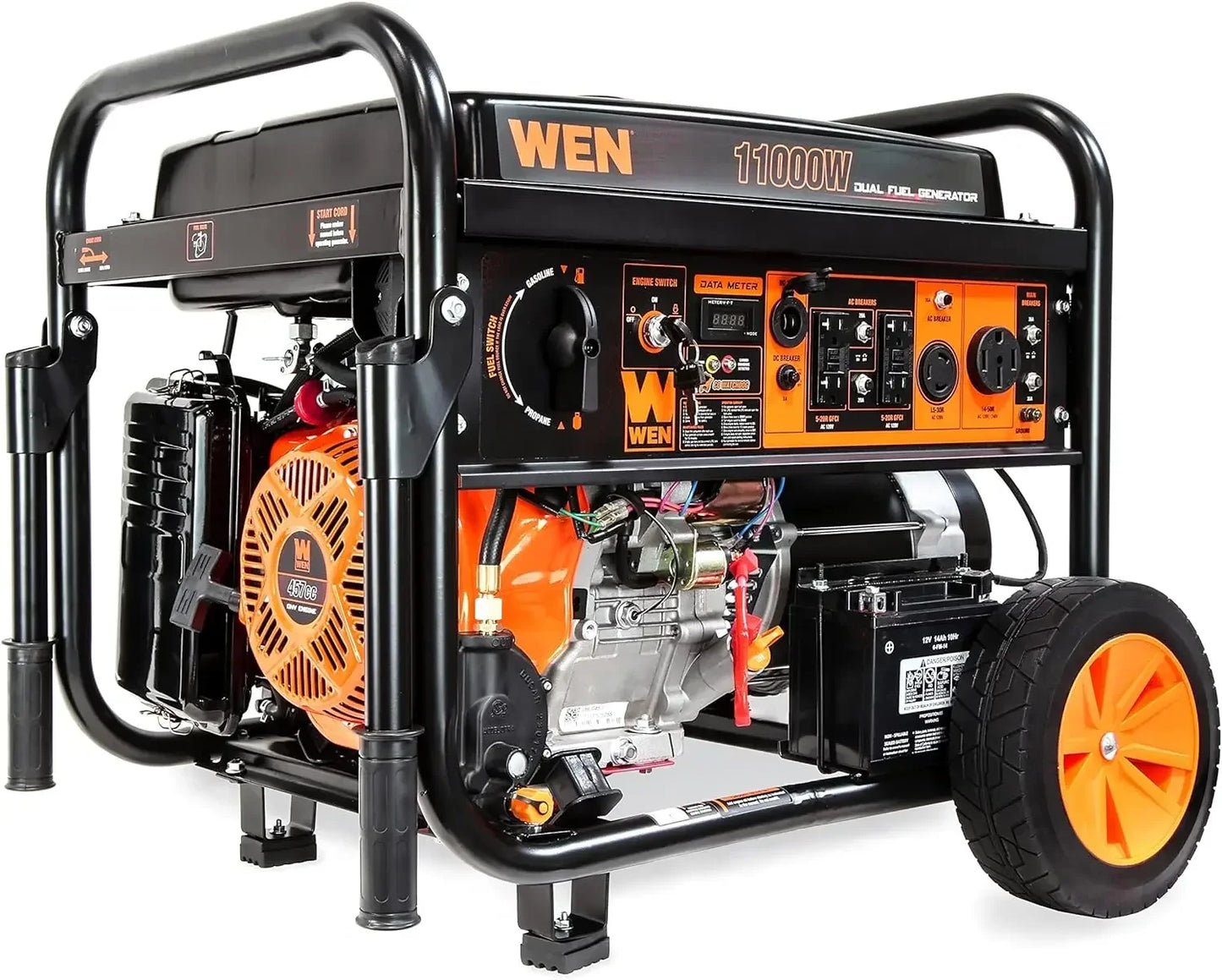 2024 HOT DF1100X 11000-Watt Electric Start Portable Generator with Wheel Kit and CO Shutdown Sensor, Black   | USA | NEW