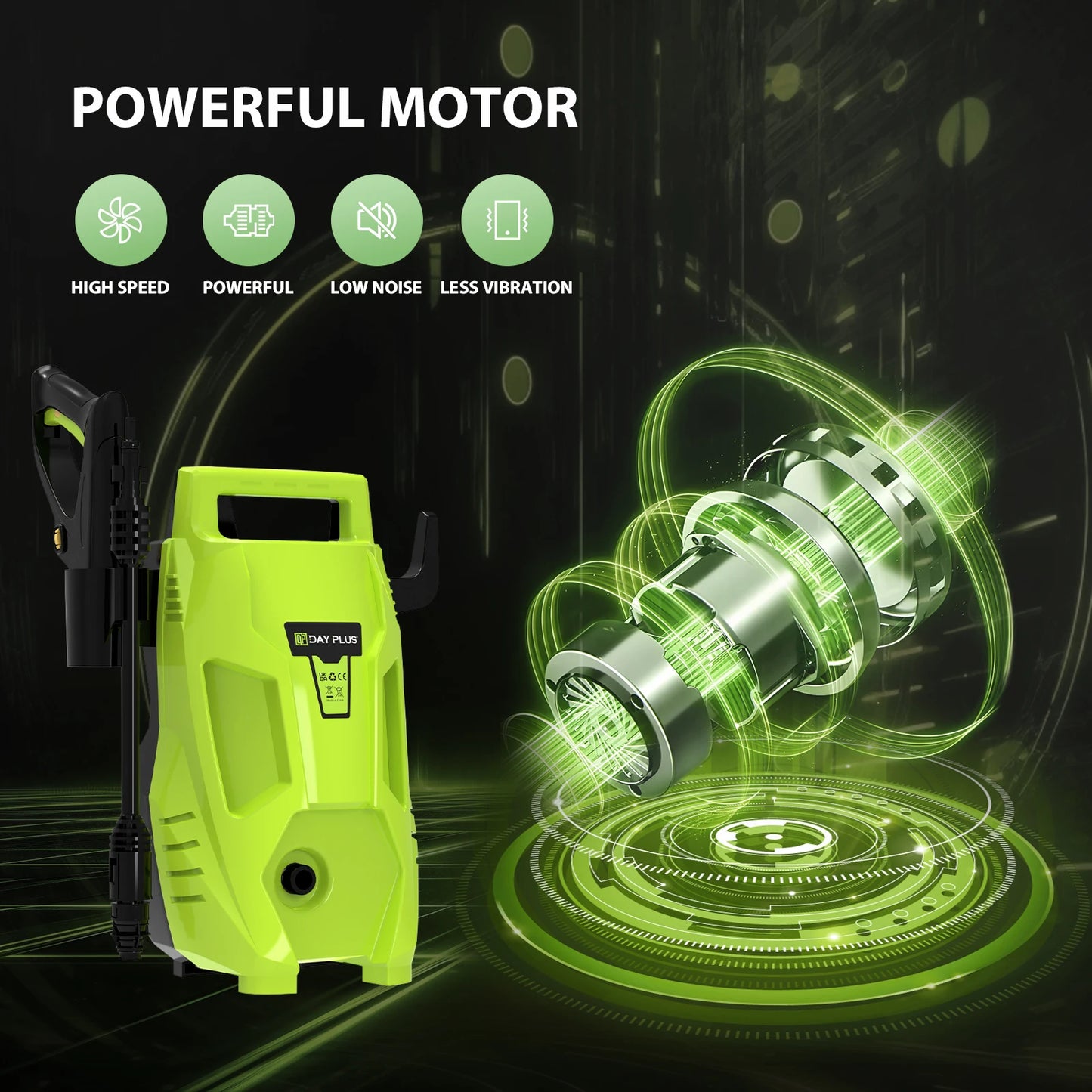 High Pressure Washer Cleaner 1.32GPM, Multi-IN-1 Jet Nozzle, Portable Electric Jet Washer for Cars Garden Home Patio Power Tool