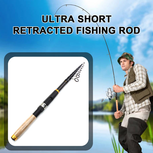 Ultrashort Telescopic Fishing Rod Multifunction Spinning Rod Carbon Fishing Fish Pole