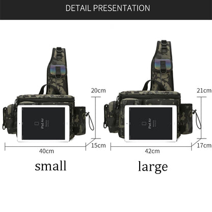 Fishing Tackle & Gear Sling Backpack with Rod Holder