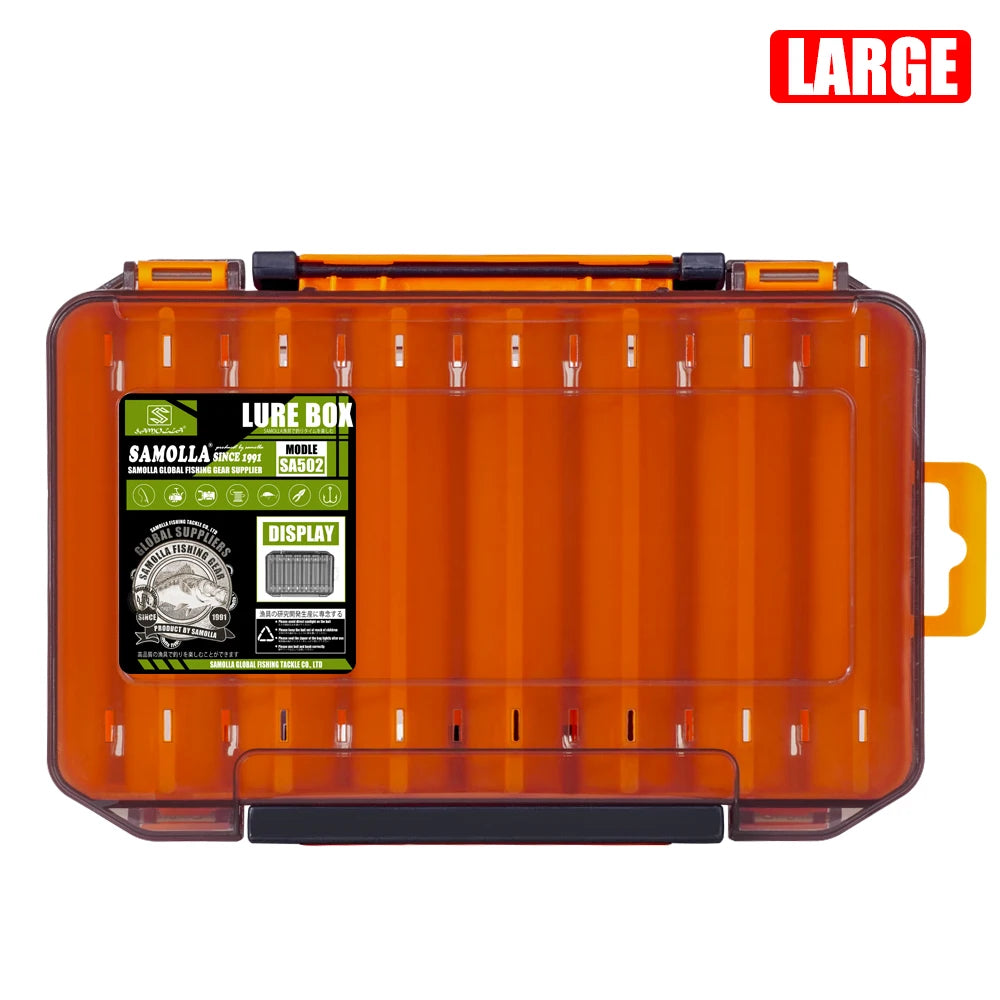 SAMOLLA Double-Sided Compact Tackle Box - Streamline Fishing with Durable, Versatile Organizer for Lures, Hooks, Baits