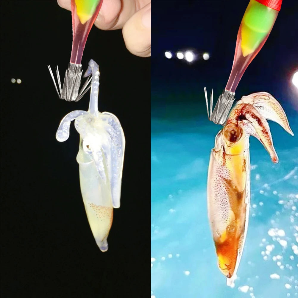 Luminous UV Blowing Tube Fishing Lure Wood Shrimp Bait Fishing Explosion Hook