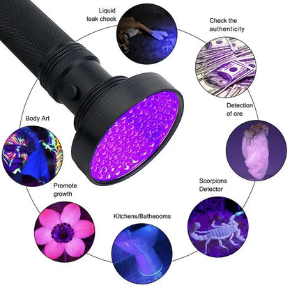 100/51/21 LED UV Flashlight Black Light Super Bright Handheld Flashlight for Hotel Inspection Pet Urine Detector