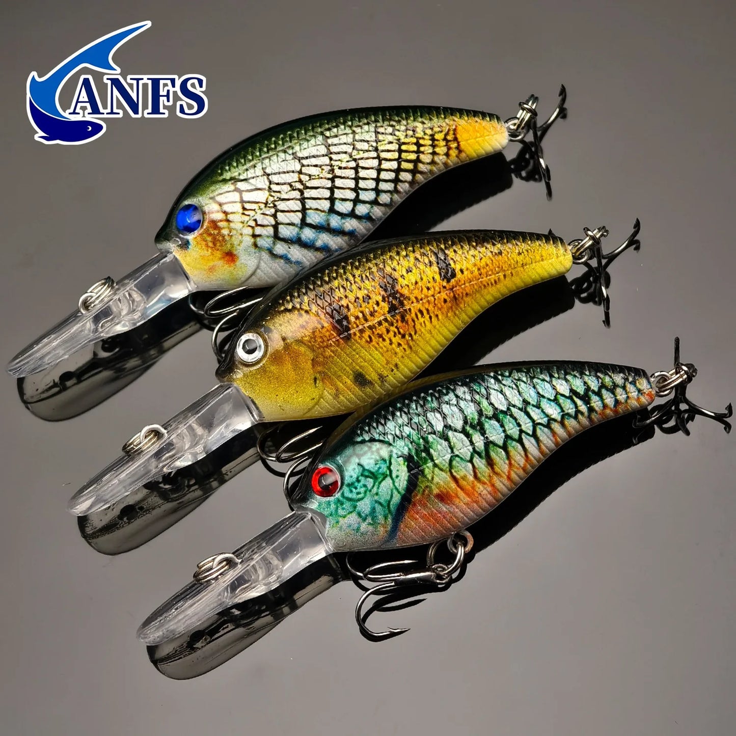 ANFS 1pc/3pcs Crankbait Lure, Realistic Design Artificial Fishing Lure, Bionic Hard Bait,Fishing Tackle,8.8cm/3.46in