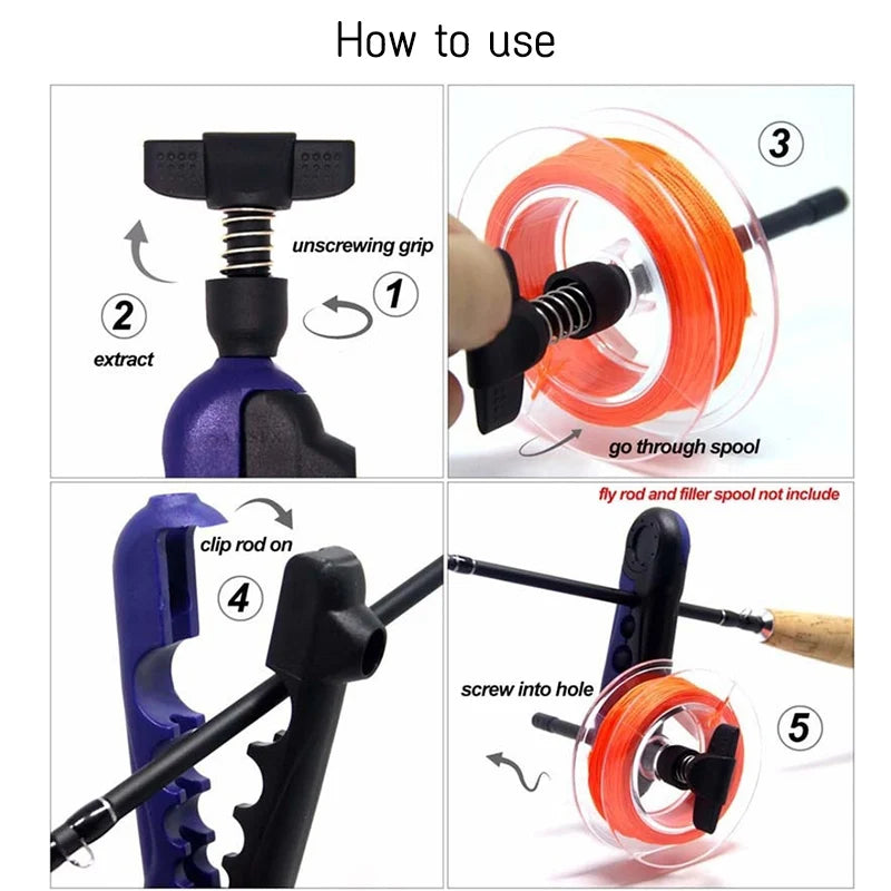 Fishing Line Winder Portable Baitcasting Spinning Reel Line Spooler Machine ABS Spooling