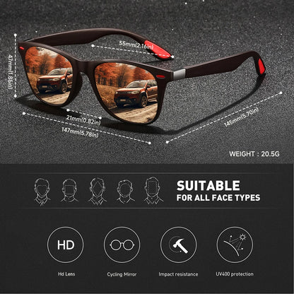 3 PCS Fashion Vintage Sunglasses Men Women Fishing Driving Man Luxury Brand Designer Sun Glasses Anti-Glare Retro Eyewear UV400