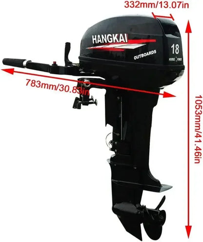 18HP 2 Stroke Outboard Motor, Fishing Boat Engine Water Cooling 246CC