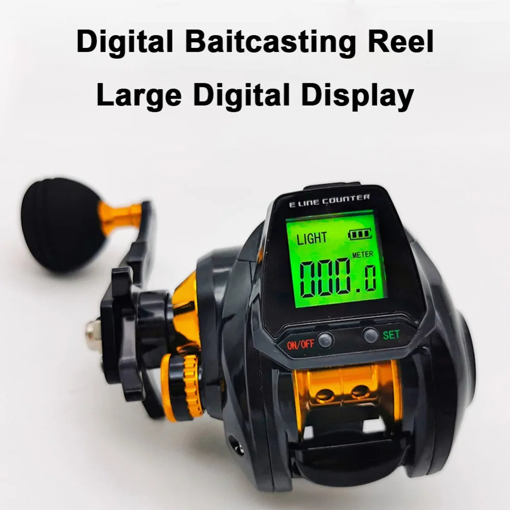 Hook Reminder Digital Fishing Baitcasting Reel Line Counter 6.3:1 Digital Fishing Reel
