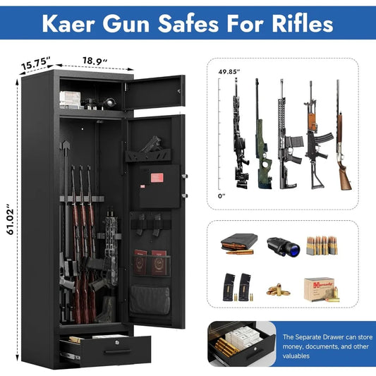 10-15 Gun Safes for Home Rifle and Pistols, Large Gun Cabinets for Rifles and Shotguns,Gun