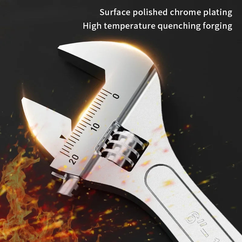Adjustable Wrench Large Openin long Handle Universal Spanner Carbon Steel Mechanical Workshop Hand Repair Tools Wrench Tools