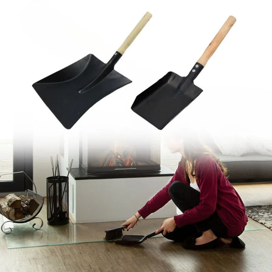 1pc Chimney Shovel Fireplace Tools Steel Dustpan Ash Shovel Fireplace Cleaning Tool Wood Burner Accessories