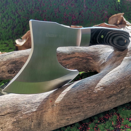 Portable Tactical Stainless Steel Camping Hunting Survival Axe with Colored Wooden Handle