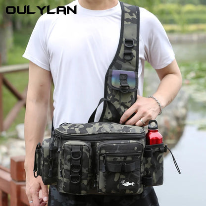 Fishing Tackle & Gear Sling Backpack with Rod Holder