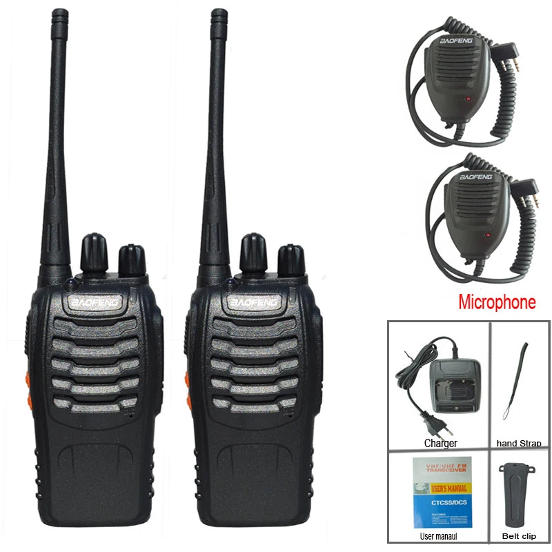 2Pcs/Lot Baofeng BF-888S Walkie Talkie Two-way Radio Set BF 888s UHF 400-470MHz 16CH Walkie-talkie Radios Transceiver