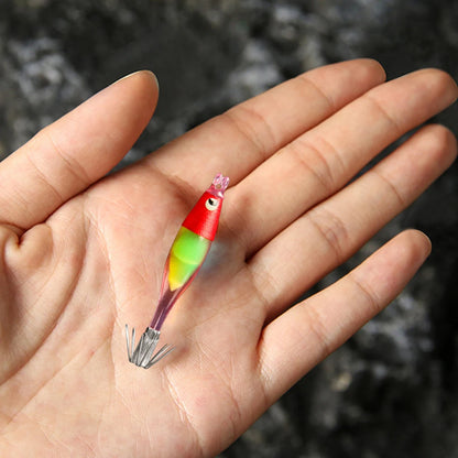 Luminous UV Blowing Tube Fishing Lure Wood Shrimp Bait Fishing Explosion Hook