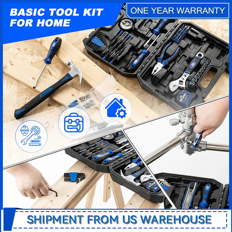 160-Piece Portable Tool Kit Home Repair Tool Set with Toolbox Organizer Small Starter Toolbox Kit for Students By Prostormer