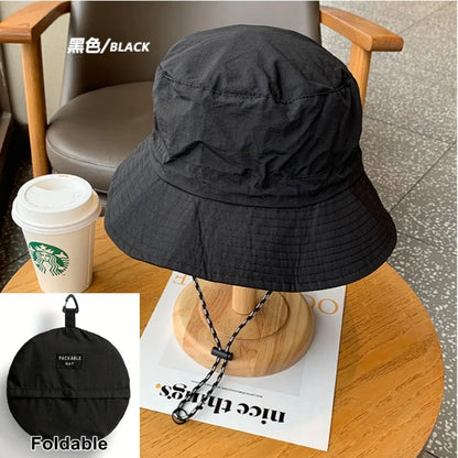 Protable Waterproof Cycling Hiking Camping Suncreen Fisherman Bucket Hat Sunhat Men Women Summer Big Brim Anti-UV Panama Caps