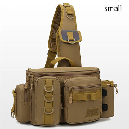 Fishing Tackle & Gear Sling Backpack with Rod Holder