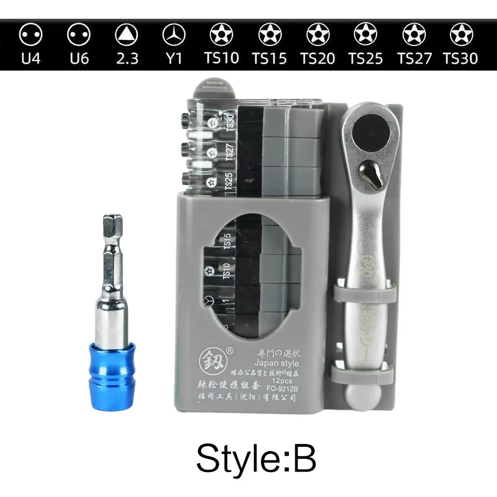STONEGO 1Set 8-in-1 Multifunctional Screwdriver Set - Repair Tool Kit for Mobiles, Computers, Various Interchangeable Heads