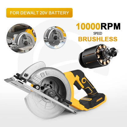 5-inch Mini Electric Circular Saw One-hand Wood Cutter Portable Woodworking Chainsaw For Dewalt 20V Batteries