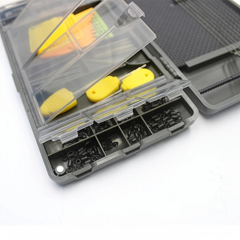 1pc Rigtrip Multi-Compartment Carp Fishing Tackle Box - Durable ABS, Secure Magnet Closure