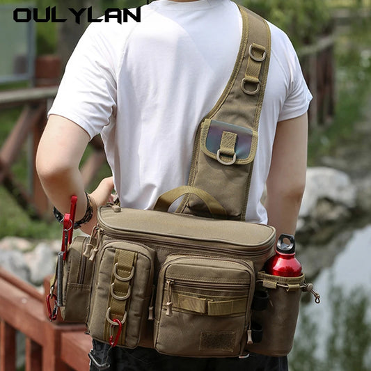 Fishing Tackle & Gear Sling Backpack with Rod Holder