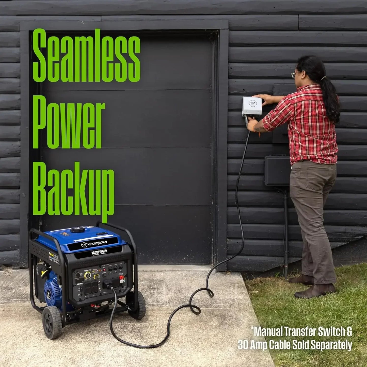 10000 Peak Watt Portable Open Frame Inverter Generator, Remote Electric Start with Auto Choke ,Transfer Switch Ready | USA | NEW
