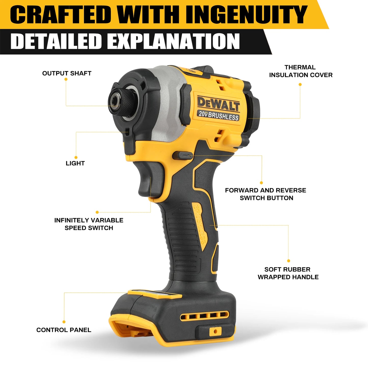 2025 DeWalt lithium brushless electric screwdriver, electric hand drill, impact drill combination kit DCD805 DCF850