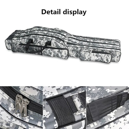 1.2m/1.5m three-layer foldable large belly sea fishing bag, double shoulder fishing rod bag, tool kit for outdoor storage