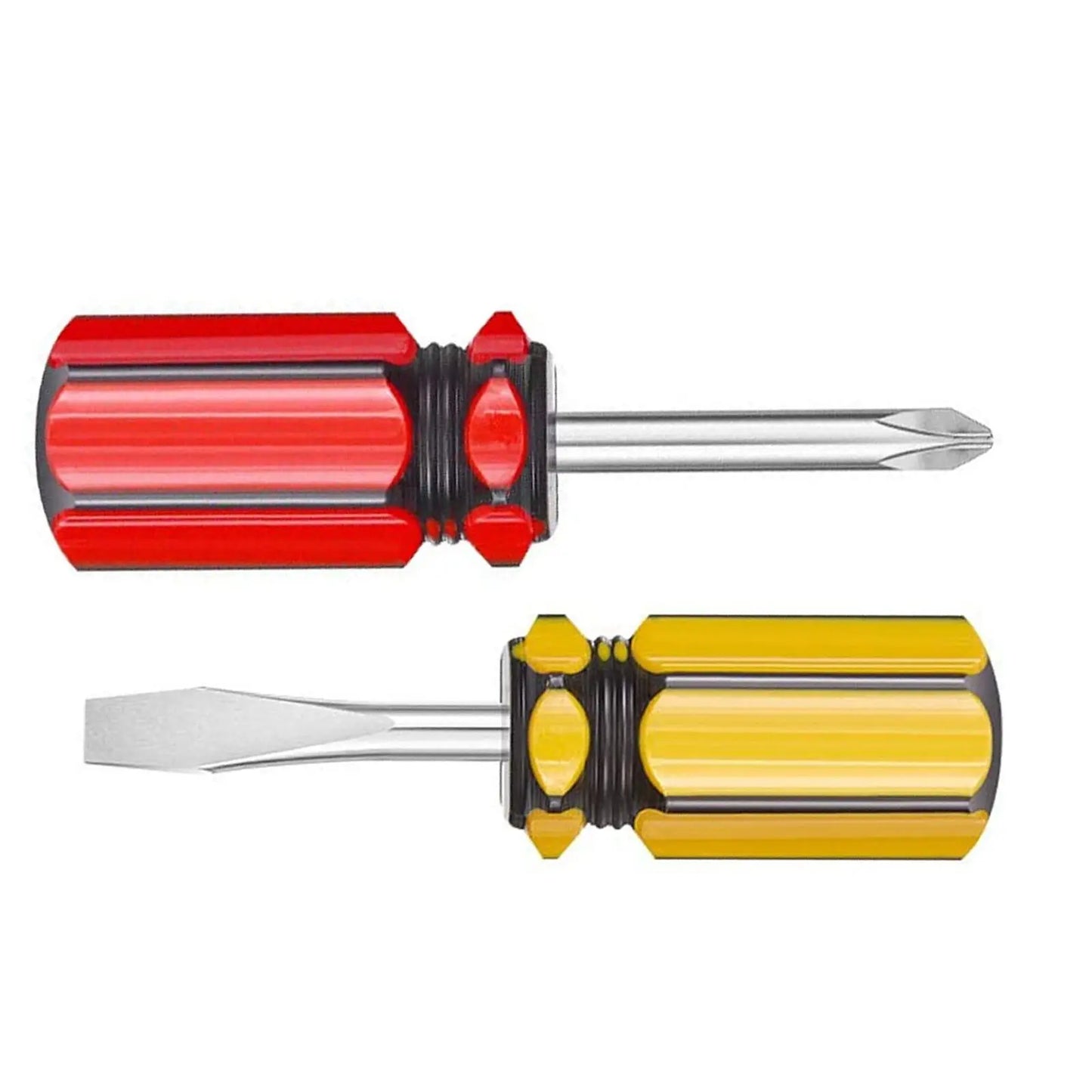 1/2Pcs small screwdriver short handle stubby screwdriver Phillips screwdriver and flat head screwdriver Pocket Screwdriver