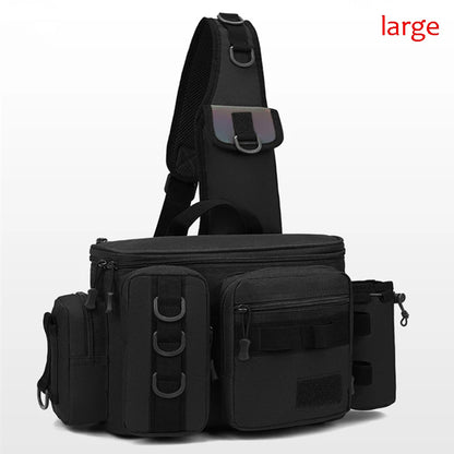 Fishing Tackle & Gear Sling Backpack with Rod Holder