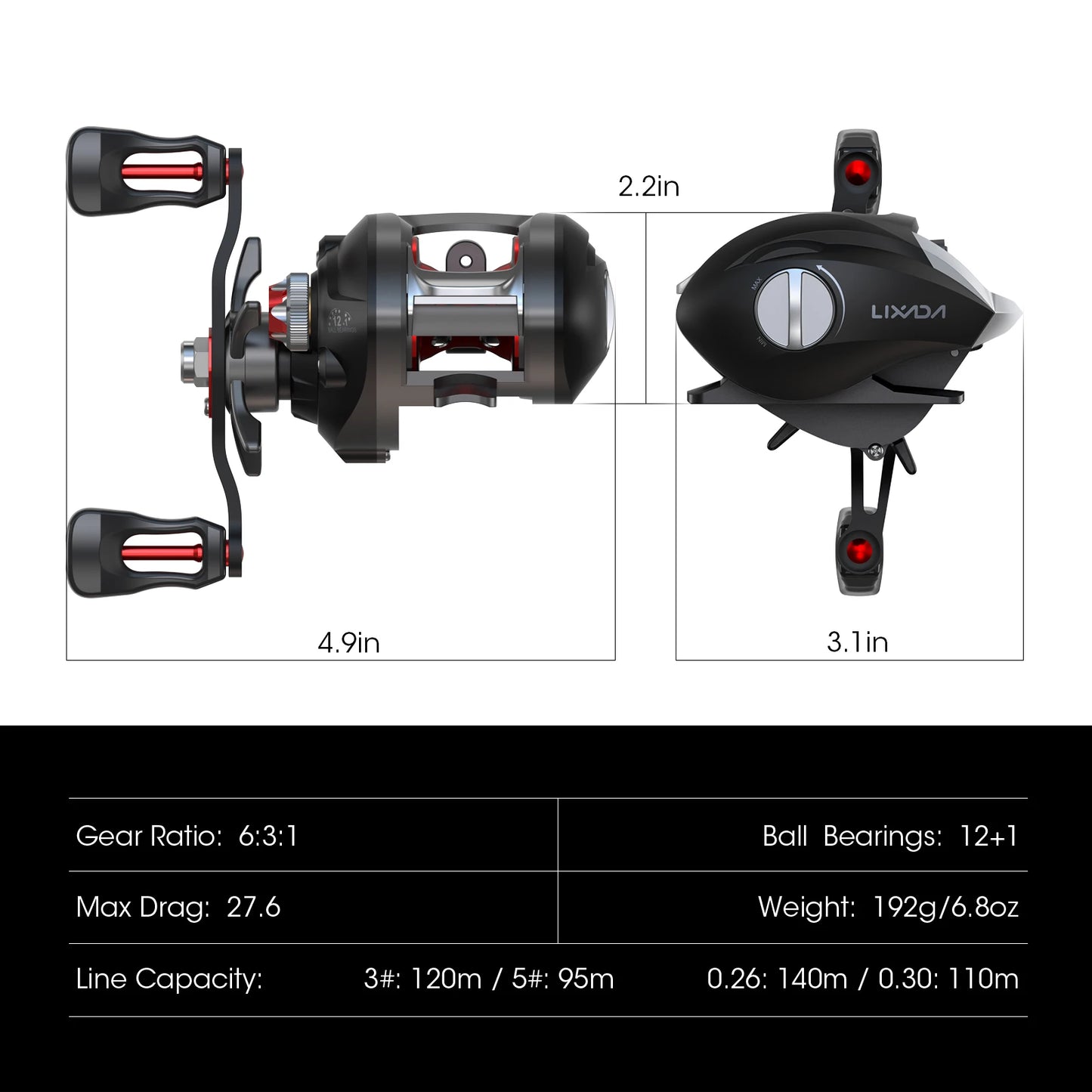 12+1 Ball Bearings Baitcasting Reel Fishing Fly High Speed Fishing Reel
