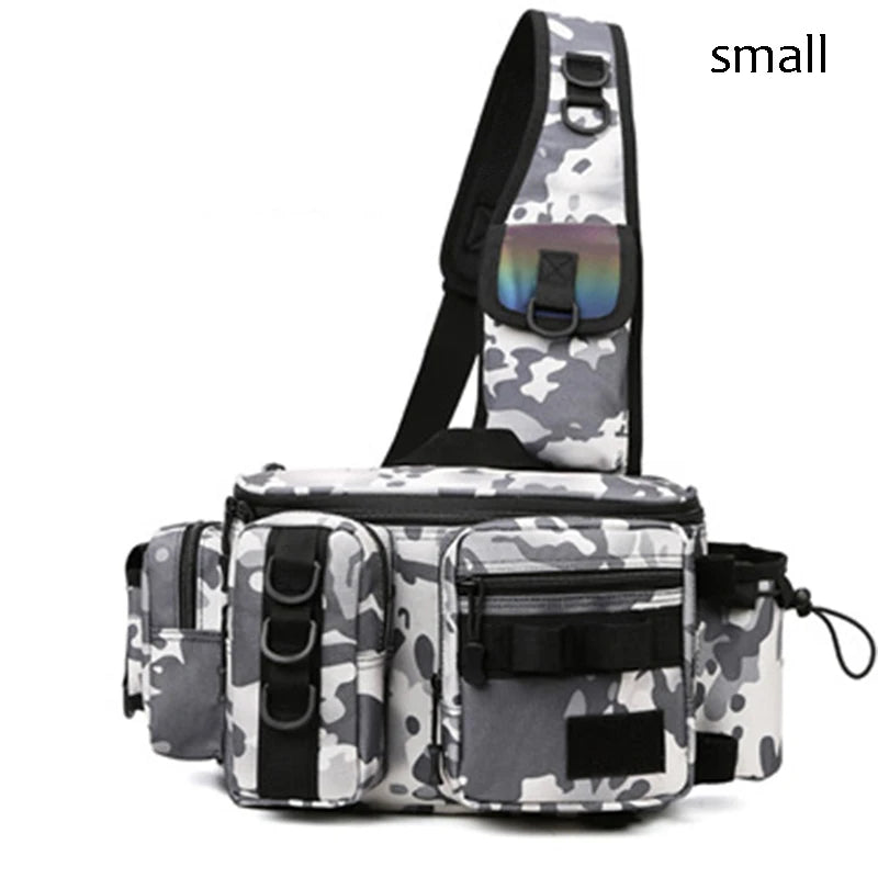 Fishing Tackle & Gear Sling Backpack with Rod Holder