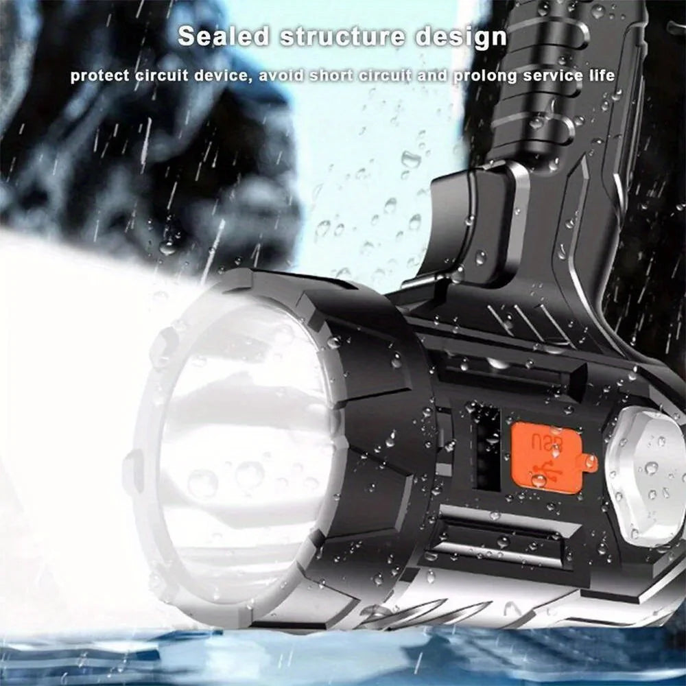 Solar/USB Rechargeable LED Spotlight Flashlight Searchlight