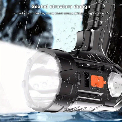 Solar/USB Rechargeable LED Spotlight Flashlight Searchlight