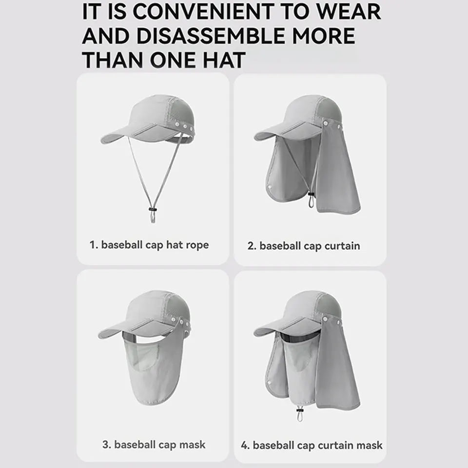 GTUBIKE Fishing Cap Windproof And Face-protecting Hat Outdoor Sports Climbing Cycling Breathable Facemask For Women And Men