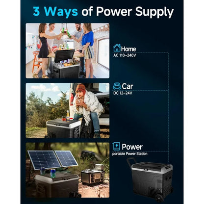 Car Fridge Portable 12 Volt Refrigerator - 53 Quart(50L) Electric Cooler with 12/24V DC&110-240V AC