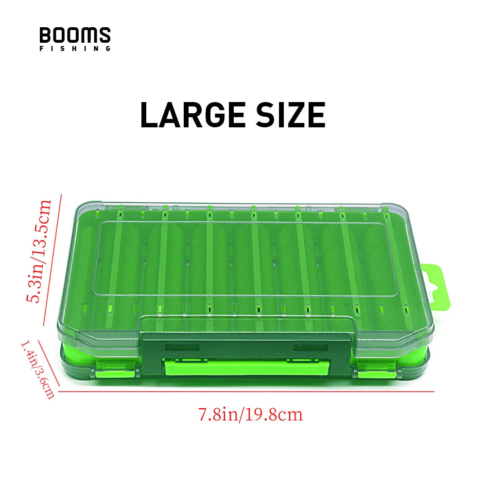 Booms Fishing LB1 Fishing Tackle Box 14 Compartments Double Sided Opening and Closing Multifunctional Lure Bait Tool Storage Box