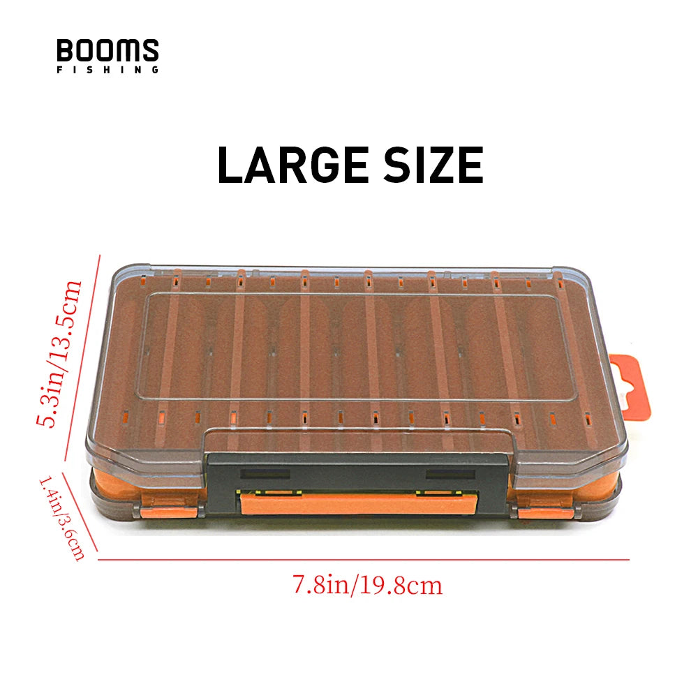 Booms Fishing LB1 Fishing Tackle Box 14 Compartments Double Sided Opening and Closing Multifunctional Lure Bait Tool Storage Box