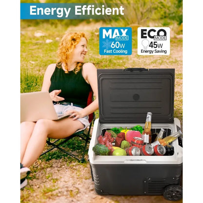 Car Fridge Portable 12 Volt Refrigerator - 53 Quart(50L) Electric Cooler with 12/24V DC&110-240V AC