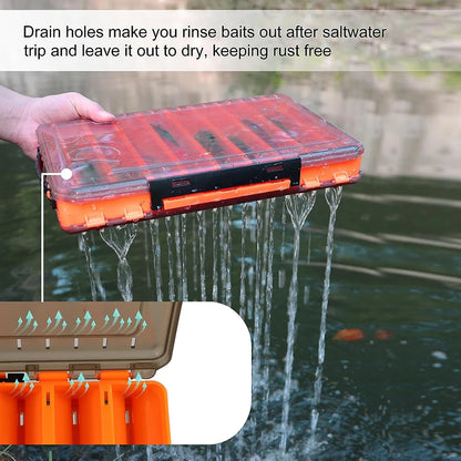 Booms Fishing LB1 Fishing Tackle Box 14 Compartments Double Sided Opening and Closing Multifunctional Lure Bait Tool Storage Box