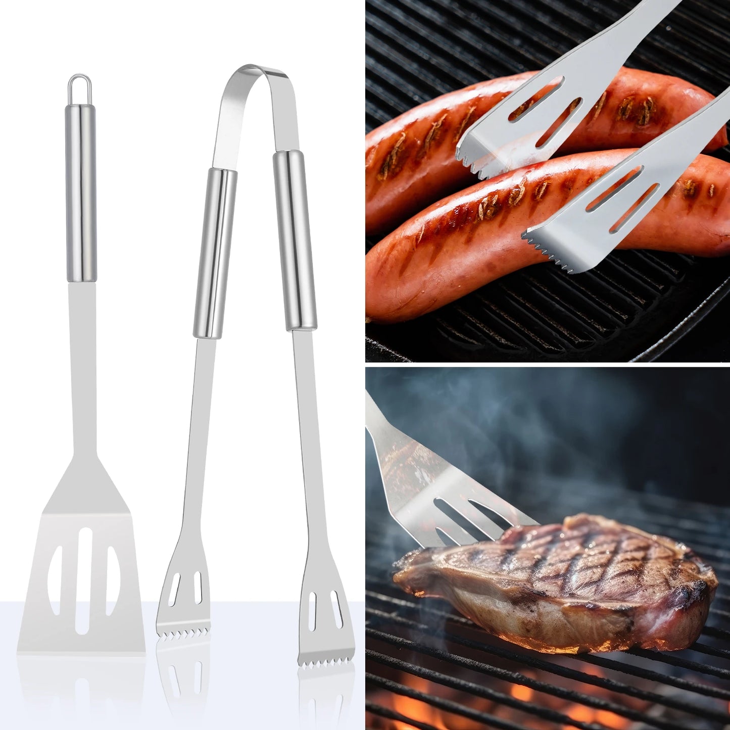 20PCS Barbecue Utensils, Grill Tools, Heavy Duty Stainless Steel Grill Sel