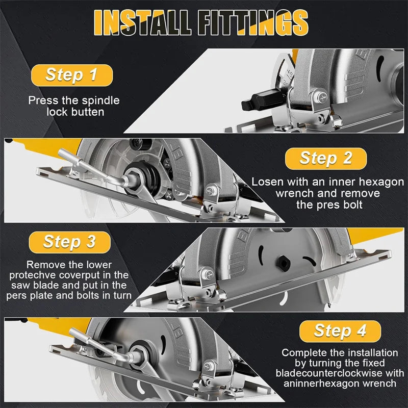 5-inch Mini Electric Circular Saw One-hand Wood Cutter Portable Woodworking Chainsaw For Dewalt 20V Batteries