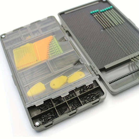 1pc Rigtrip Multi-Compartment Carp Fishing Tackle Box - Durable ABS, Secure Magnet Closure