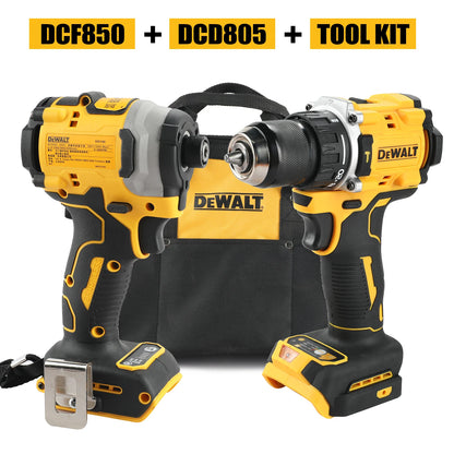 2025 DeWalt lithium brushless electric screwdriver, electric hand drill, impact drill combination kit DCD805 DCF850