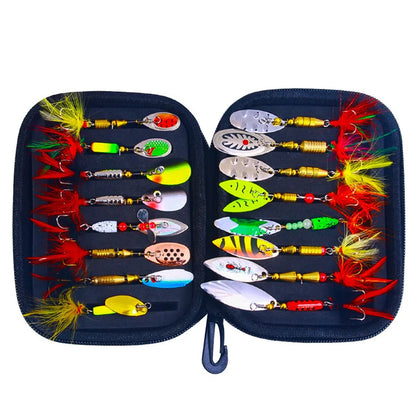 16PCS Fake Bait Spinner Lures Metal Bait Fishing Lure Spinnerbait Bass Trout Salmon Hard Metal Spinner