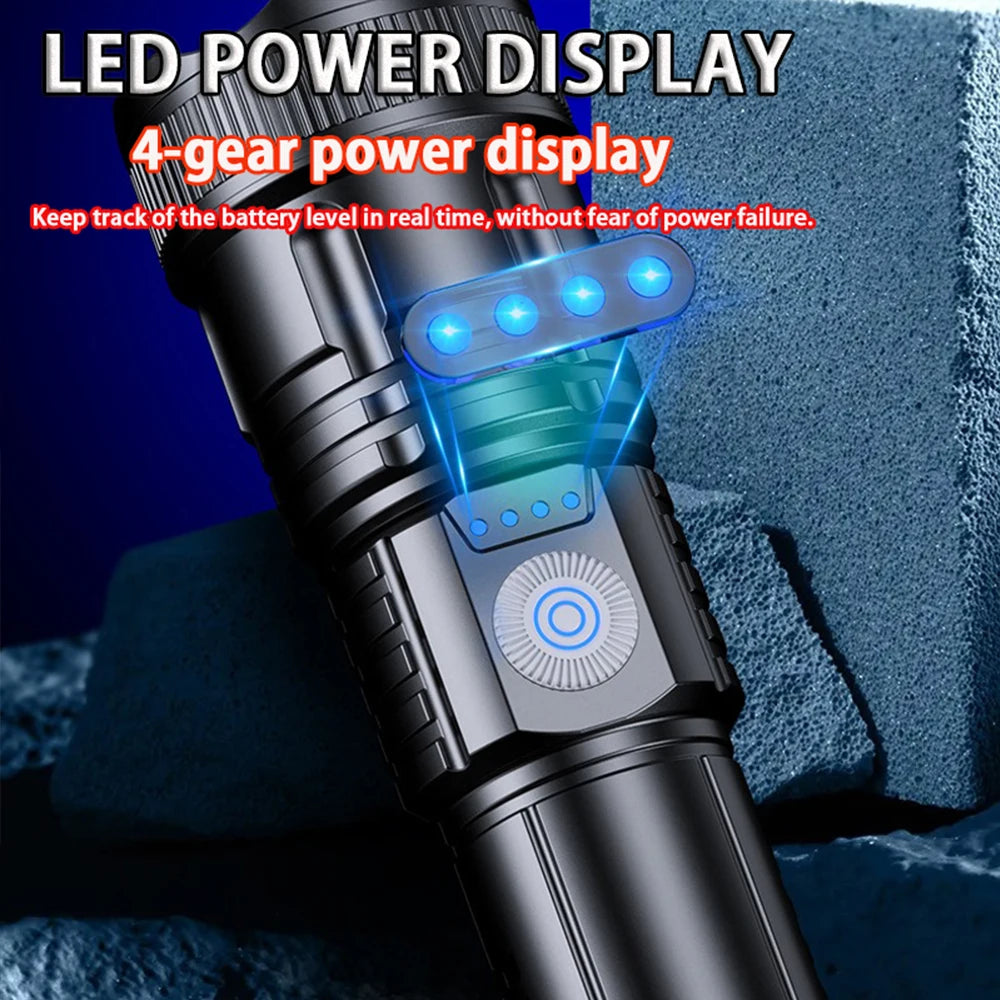 2pcs Strong Light Flashlight USB Rechargeable Small Xenon Lamp Portable Ultra Bright Long-range