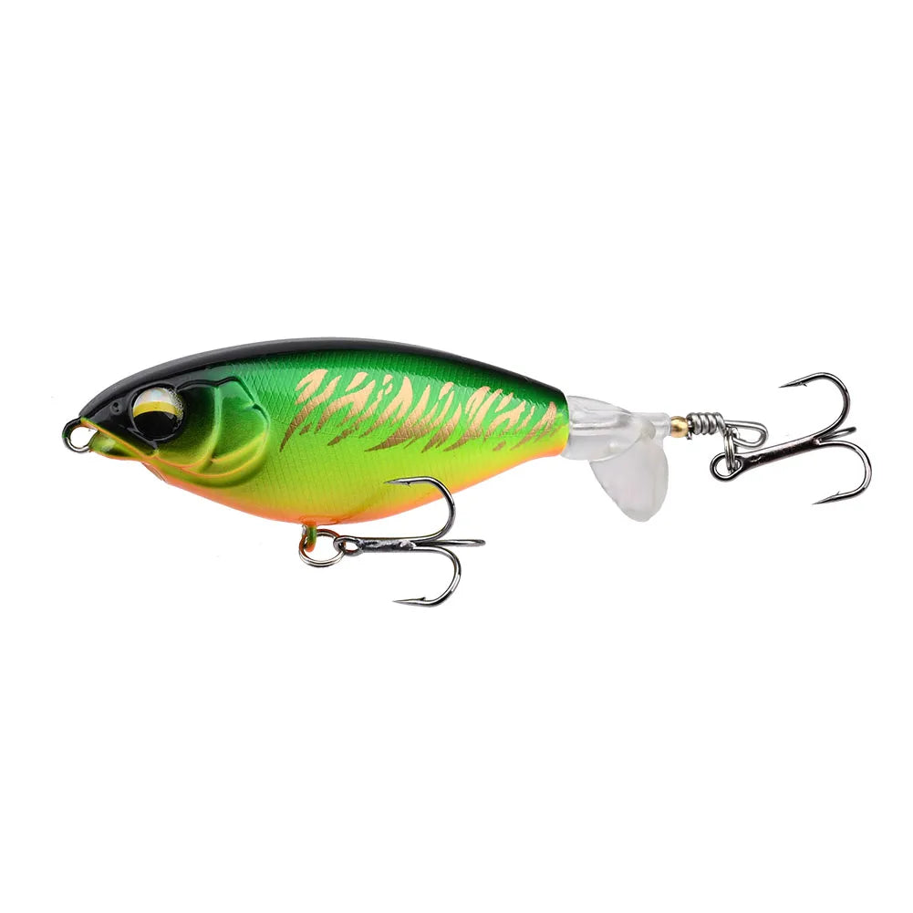 1Pcs Topwater Top Water Fishing Lure 6g/10g Trolling Catfish Artificial Hard Bait with Soft Rotating Tail Fishing Tackle